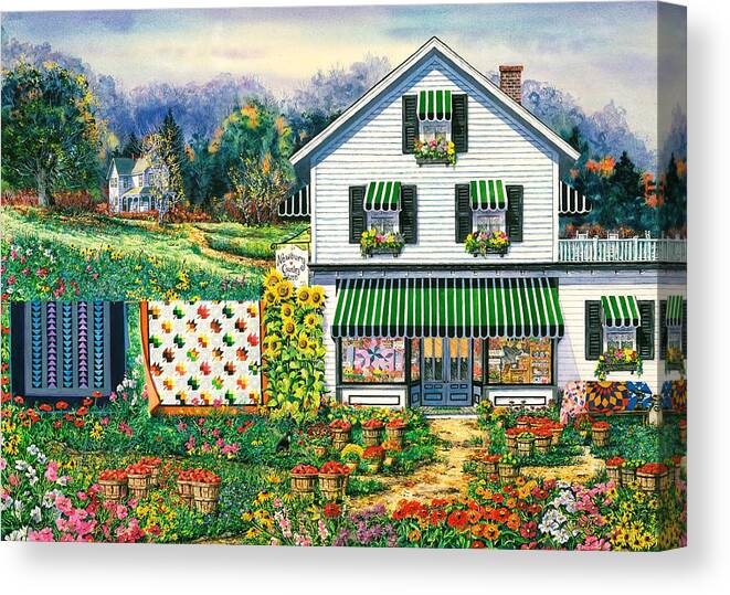 Country Store Awnings Canvas Print featuring the painting September Gold by Diane Phalen