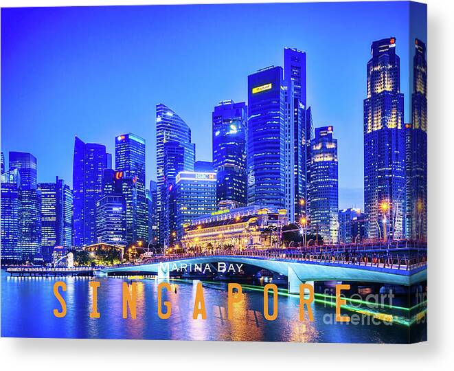 Singapore Canvas Print featuring the photograph Singapore 142, Marina Bay by John Seaton Callahan
