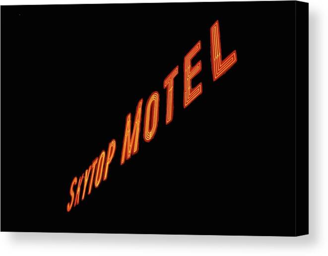 Neon Canvas Print featuring the photograph Skytop Motel by Leslie Porter