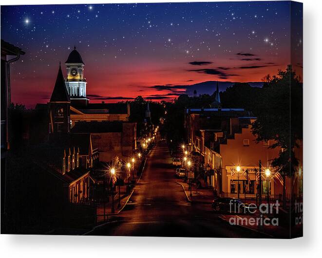 Jonesboro; Jonesborough; Tennessee; Northeast Tennessee; City Canvas Print featuring the photograph Sleepy little town of Jonesborough by Shelia Hunt
