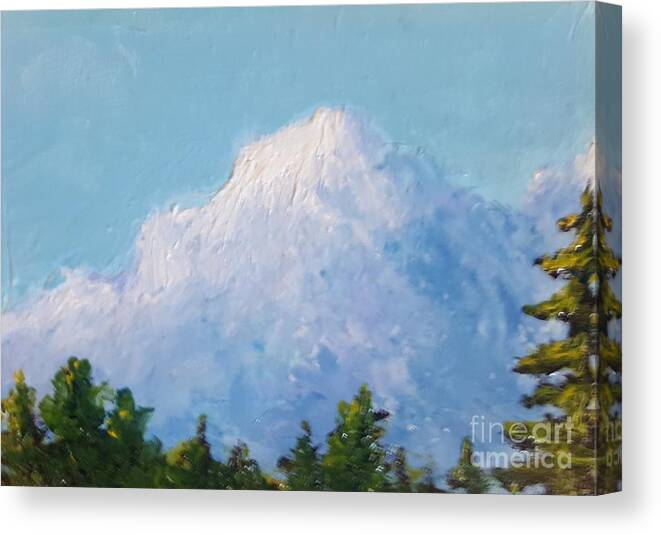Mountain Canvas Print featuring the painting Snow Capped by Fred Wilson