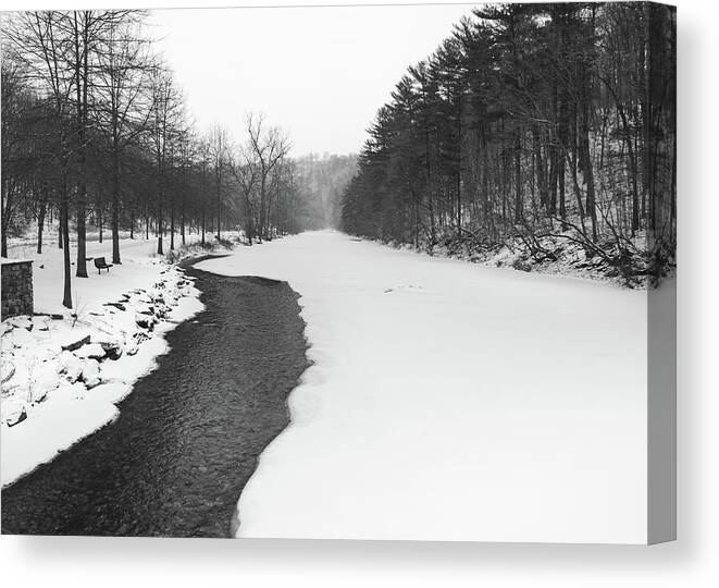 Winter Canvas Print featuring the photograph Snowy Jordan Creek by Jason Fink