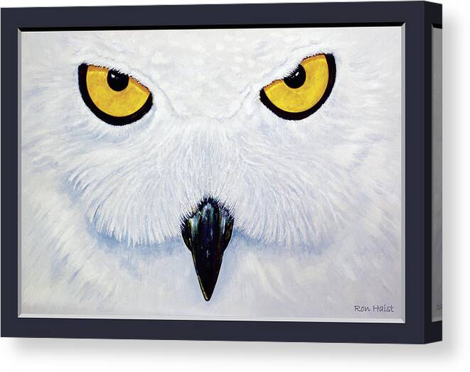 Snowy Owl Canvas Print featuring the painting Snowy Owl by Ron Haist