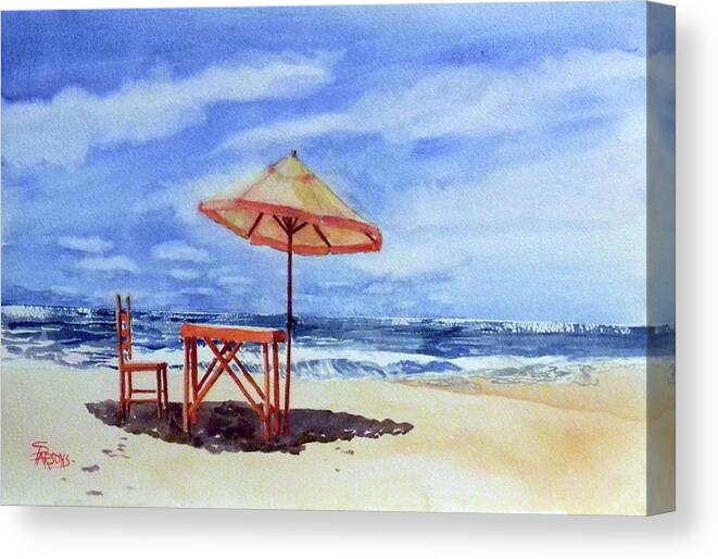 Parsons Canvas Print featuring the painting Solitary 'Brella by Sheila Parsons
