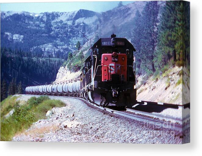 Train Canvas Print featuring the photograph VINTAGE RAILROAD - Southern Pacific SD45 8804 Oil Train by John and Sheri Cockrell