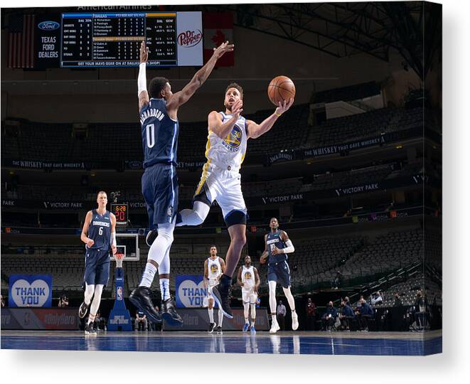 Stephen Curry Canvas Print featuring the photograph Stephen Curry by Glenn James