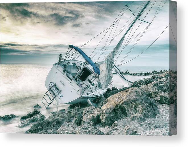 Gulf Of Mexico Canvas Print featuring the photograph Stranded at Caspersen Beach by Rudy Wilms
