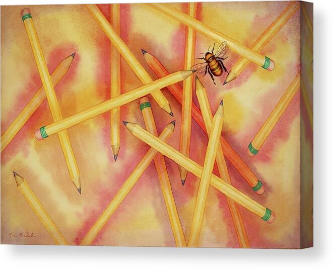 Kim Mcclinton Canvas Print featuring the painting Summer Bee Gone by Kim McClinton