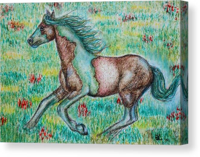 Horse Canvas Print featuring the painting Summer Canter by Elizabeth Clausen