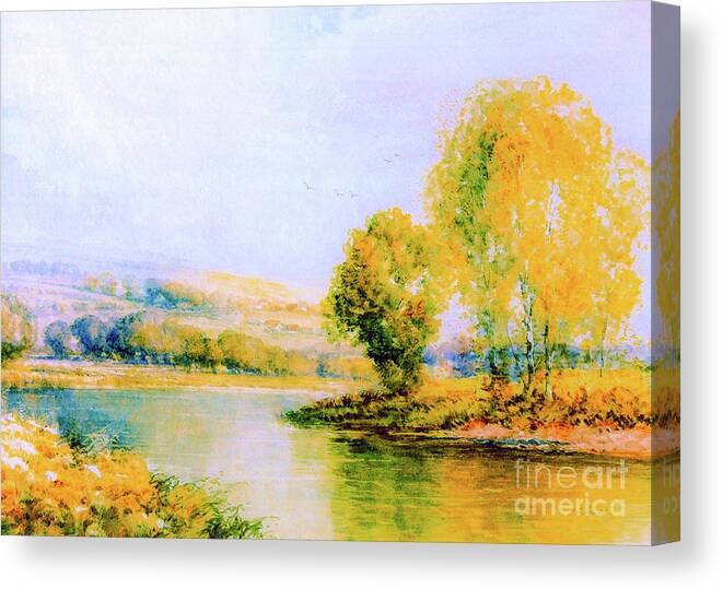 Landscape Canvas Print featuring the painting Sunkissed Fields by Jane Small