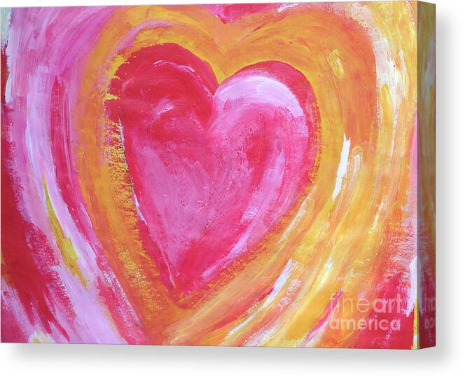 Love Canvas Print featuring the painting Sunshine heart by Stella Levi
