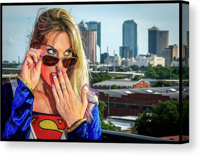 Cosplay Canvas Print featuring the photograph Supergirl #1 by Christopher W Weeks