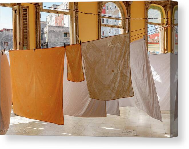 Cuba Canvas Print featuring the photograph Table Linens by David Lee