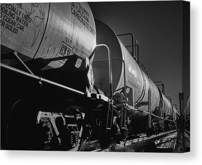 Tanker Canvas Print featuring the photograph Tanker Cars by Bob Orsillo