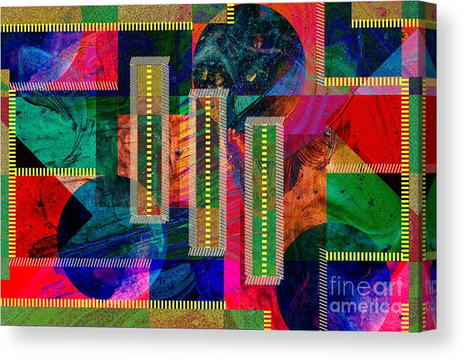 Abstract Art Canvas Print featuring the digital art Textures And Lines by Diamante Lavendar
