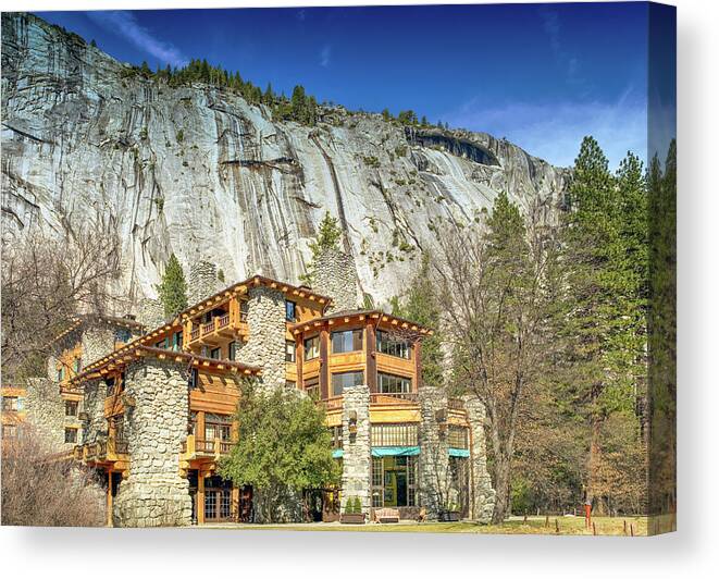 Ahwahnee Hotel Canvas Print featuring the photograph The Ahwahnee Hotel by Joseph S Giacalone