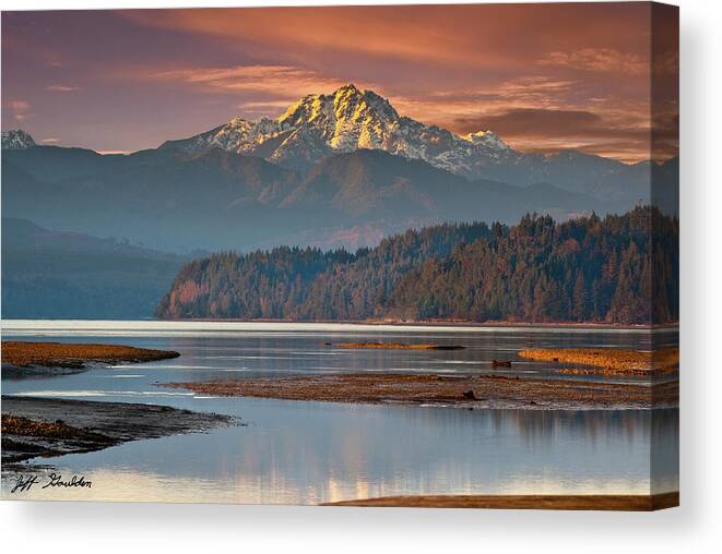 Bay Canvas Print featuring the photograph The Brothers from Hood Canal by Jeff Goulden