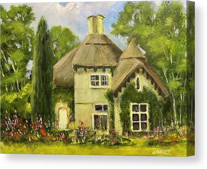  Canvas Print featuring the painting The Cottage by Robert Sankner