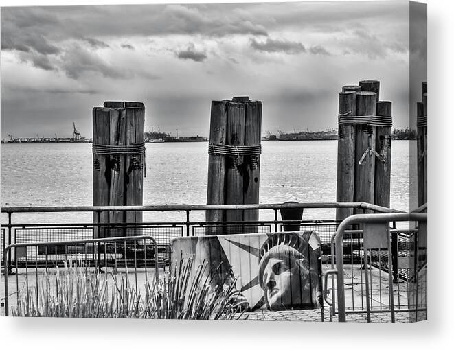 Battery Park Canvas Print featuring the photograph The Gates to Liberty by Cate Franklyn