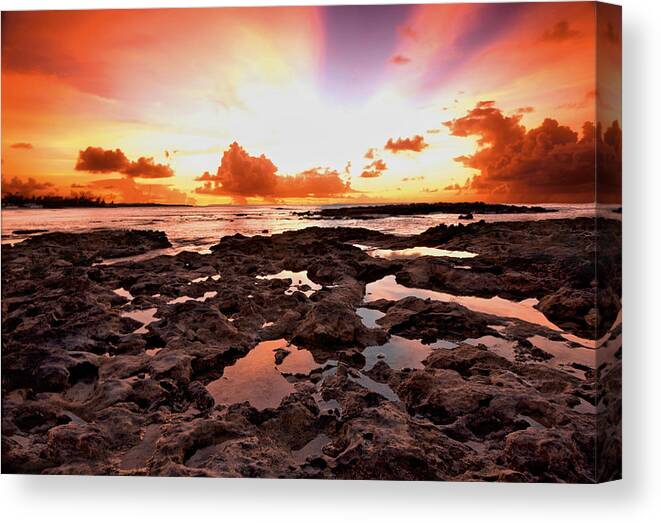Sunset Canvas Print featuring the photograph The Heavens Opened Up by Montez Kerr