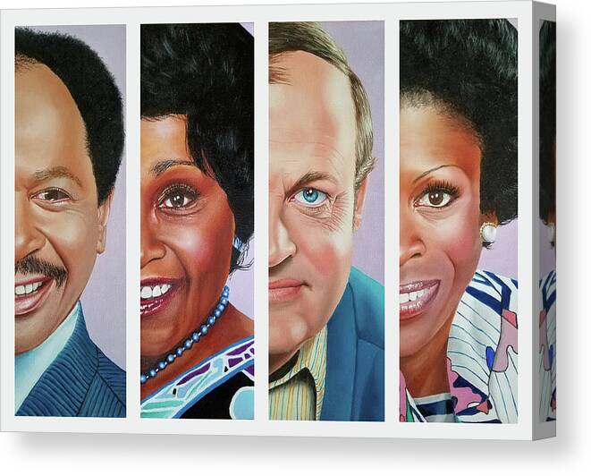 Tv Sitcom Canvas Print featuring the painting The Jeffersons by Vic Ritchey