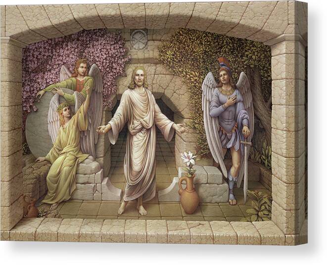 Christian Art Canvas Print featuring the painting The Resurrection by Kurt Wenner