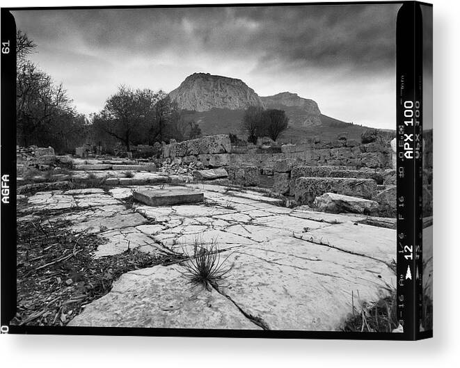 Cenchrea Canvas Print featuring the photograph The road to Cenchrea by Ioannis Konstas