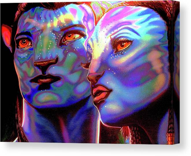 Avatar Canvas Print featuring the digital art These Colors Won't Run by Larry Beat