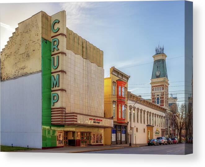 Columbus Historic District Canvas Print featuring the photograph Third Street Historic Architecture - Columbus, Indiana by Susan Rissi Tregoning