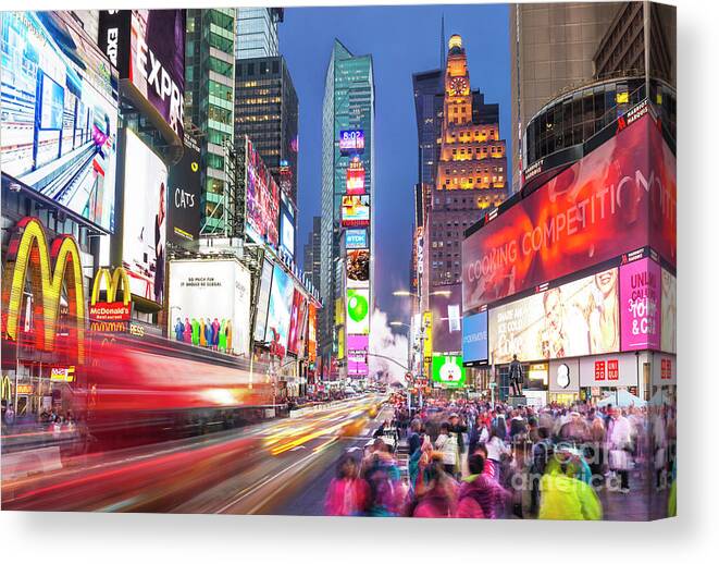 New York Usa Canvas Print featuring the photograph Times Square, New York by Neale And Judith Clark