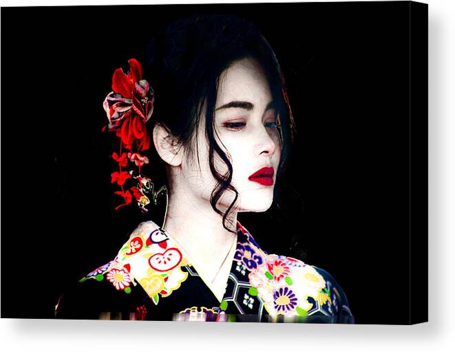 Geisha Canvas Print featuring the photograph Tokyo Geisha by Worldwide Photography