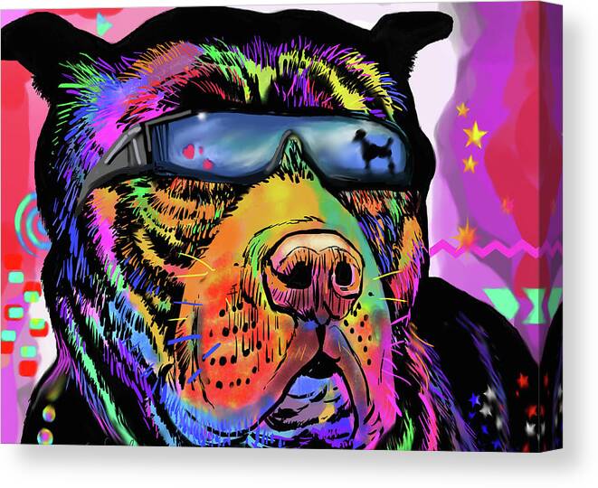 Dog Canvas Print featuring the digital art Too Cool by Cynthia Westbrook