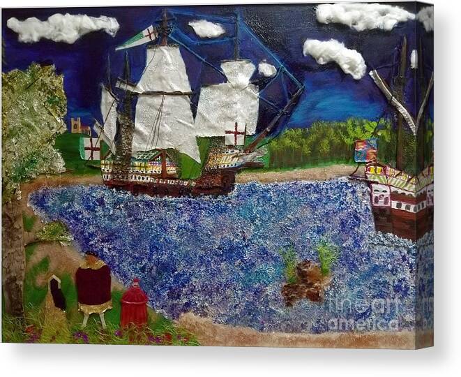 Ship Canvas Print featuring the mixed media Tudor Rose by David Westwood