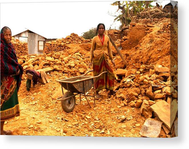 Earthquake Canvas Print featuring the photograph Unbelievable Resilience by Leslie Struxness