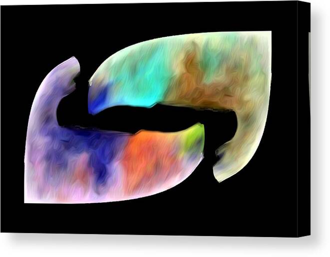 Abstract Canvas Print featuring the digital art Uniting Together Abstract by Ronald Mills