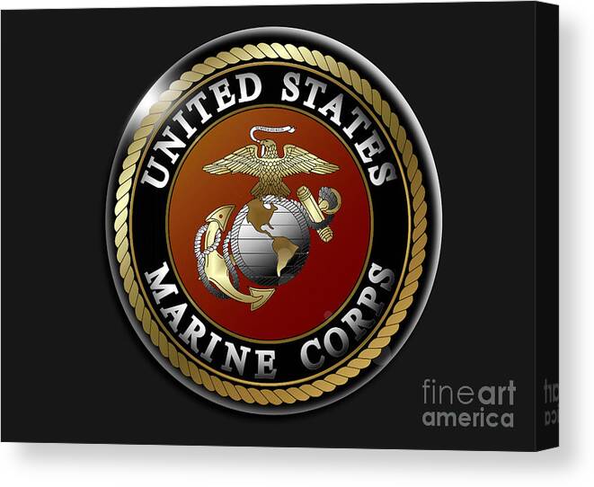 Us Canvas Print featuring the digital art US Marines by Bill Richards
