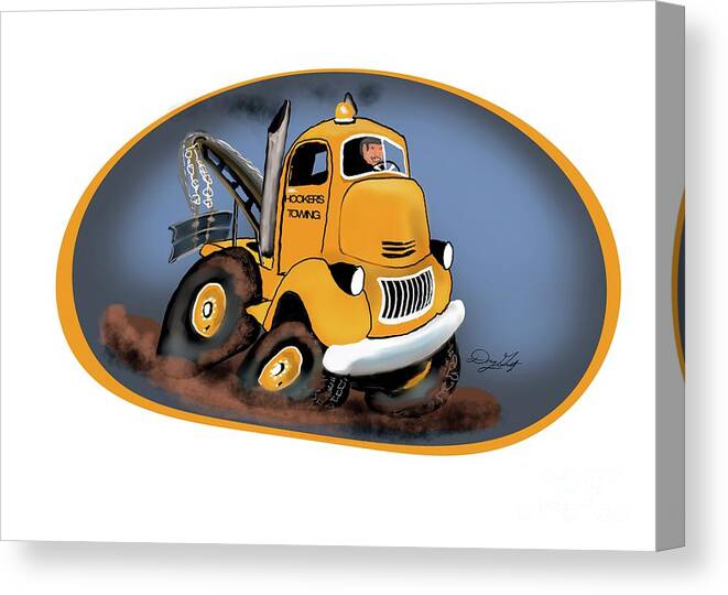 Tow Truck Canvas Print featuring the digital art Vintage Tow Truck by Doug Gist