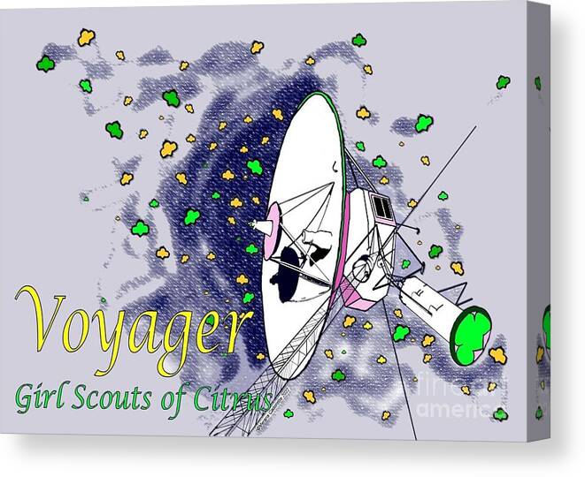 Girl Scout Canvas Print featuring the digital art Voyager card by Merana Cadorette