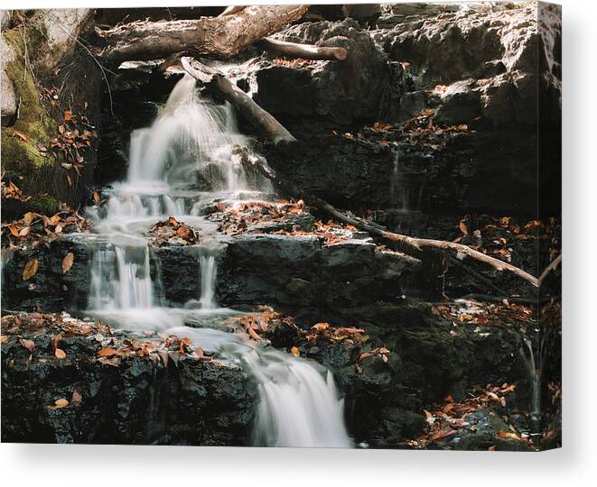 Waterfall Canvas Print featuring the photograph Waterfall - Shohola Falls PA by Amelia Pearn