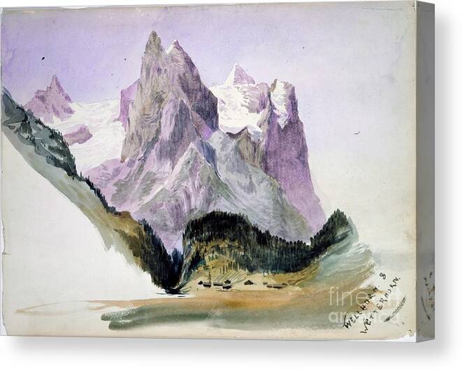 19th Century Canvas Print featuring the painting Wellhorn and Wetterhorn by John Singer Sargent