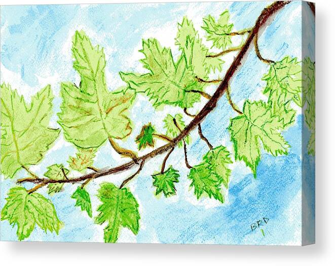 Trees Canvas Print featuring the painting Whispering Secrets in the Wind by Branwen Drew