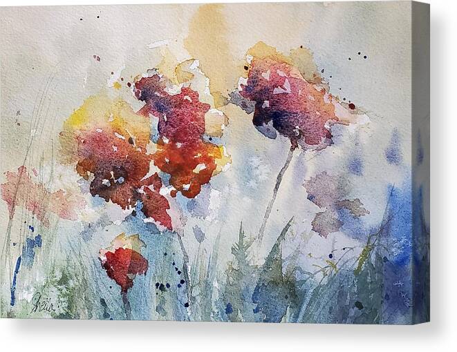 Floral Canvas Print featuring the painting Wild Flowers by Sheila Romard