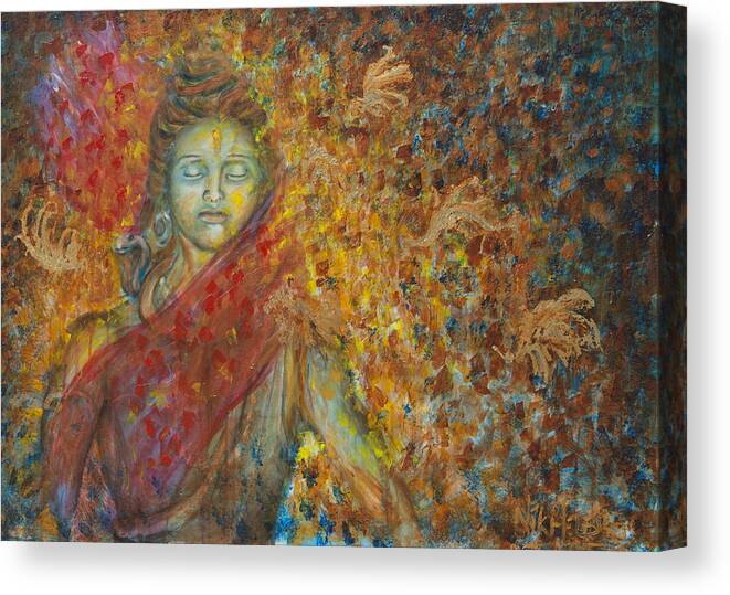 Shiva Canvas Print featuring the painting Winds Of Change by Nik Helbig
