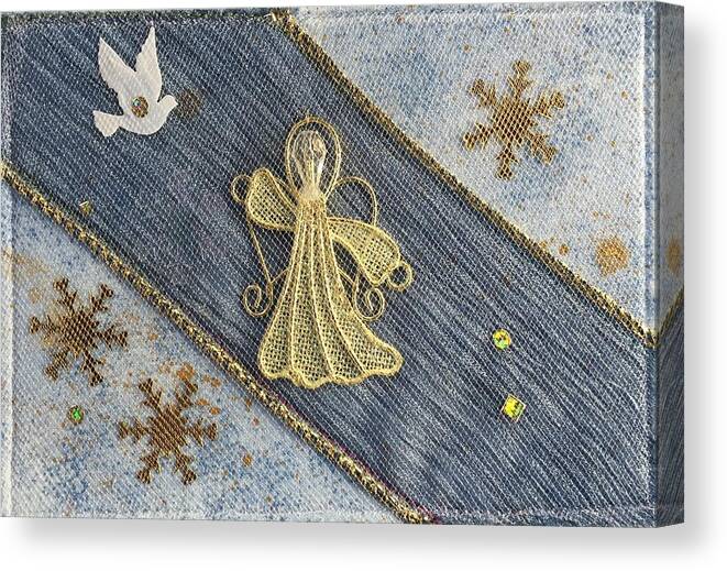 Wings Canvas Print featuring the mixed media Wings by Vivian Aumond