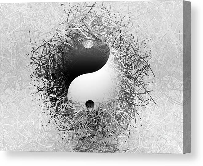 Spiritual Canvas Print featuring the digital art Yin Yang symbol by Bruce Rolff