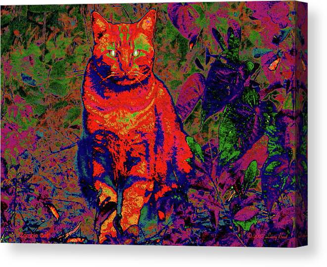 Cat Canvas Print featuring the digital art Zombie Cat by Larry Beat