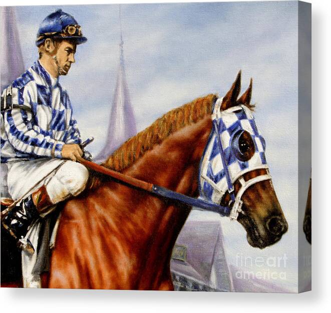 Secretariat Canvas Print featuring the painting Secretariat at Churchill by Thomas Allen Pauly