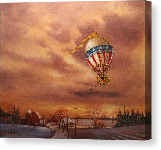 Balloons Canvas Print featuring the painting Spirit of the Midwest by Tom Shropshire