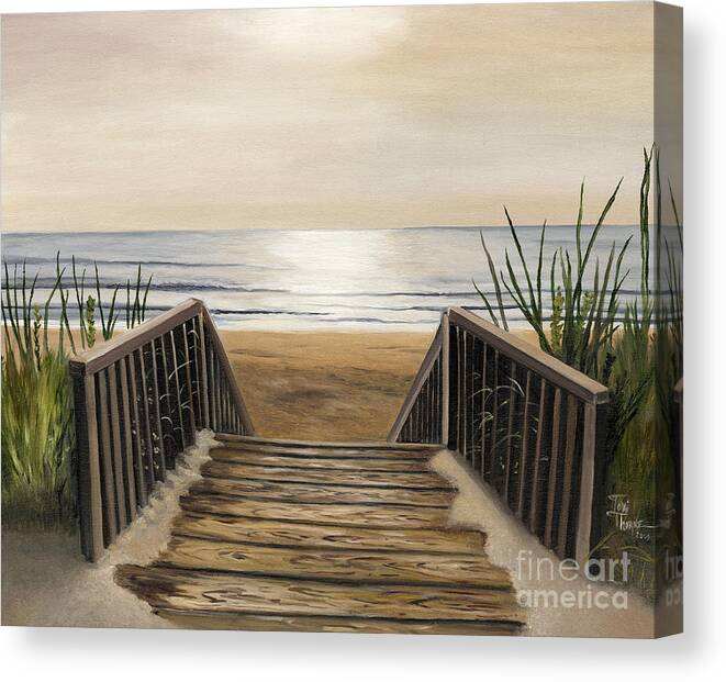 Beach Painting Canvas Print featuring the painting The Beach by Toni Thorne