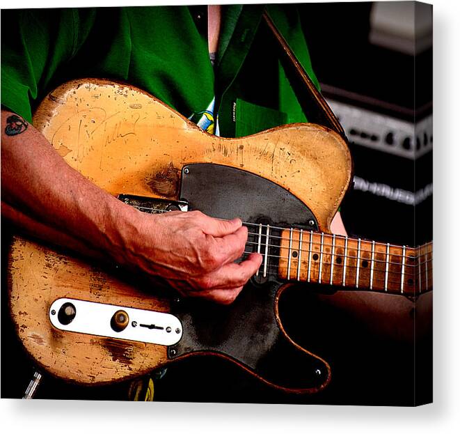 Fender Canvas Print featuring the photograph Old Blonde Tele by Jim Mathis